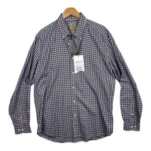 NWT Beretta Classic Wood Drip Dry Long Sleeve Button Down Shirt Black/White-3XL